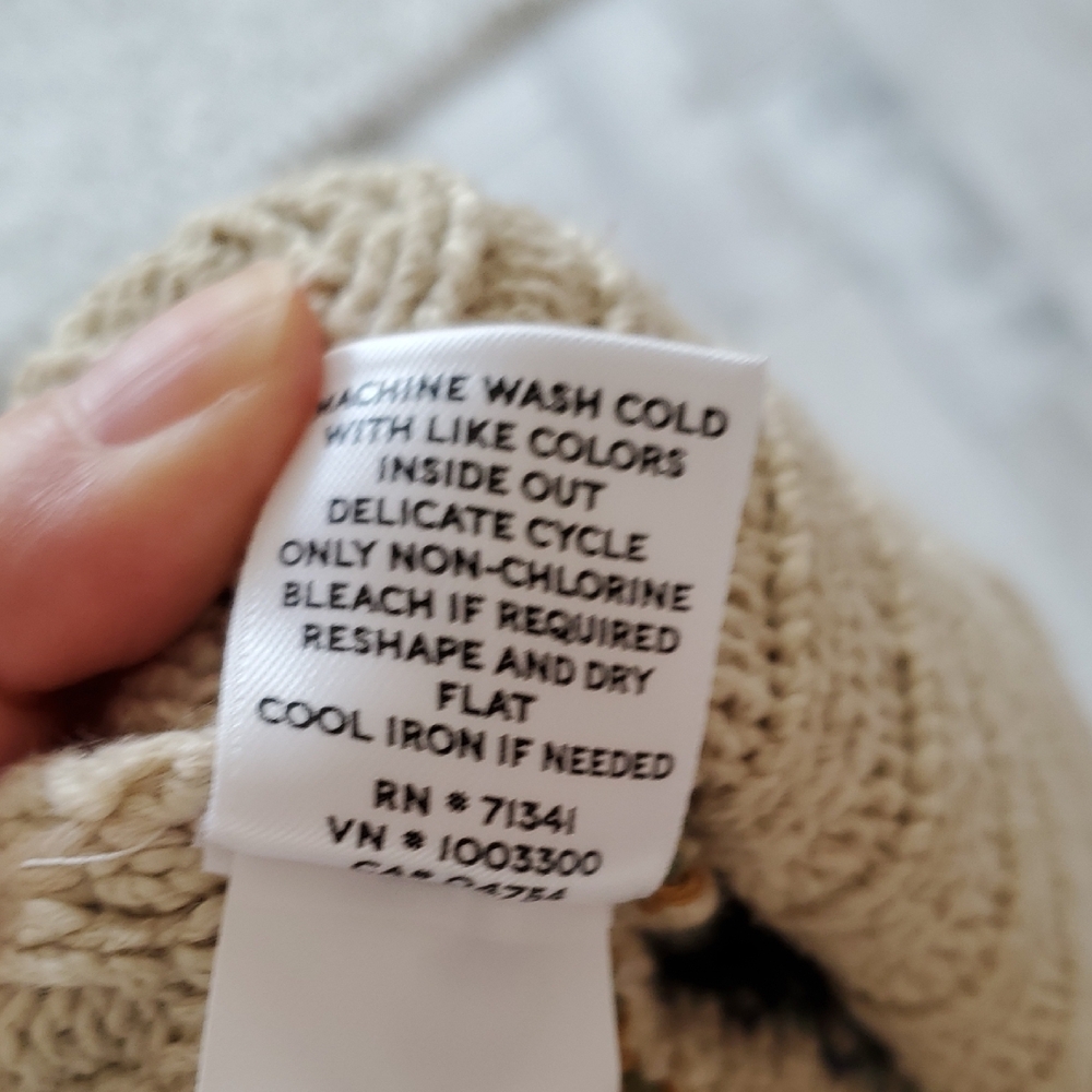 LLBean Women's Medium 100% Cotton Slub Fair Isle Multicolor Crew Neck Sweater - Picture 14 of 15